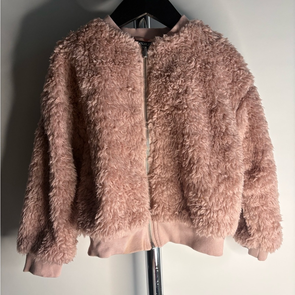 Abalulu Me & Mi Pink Faux Fur Zip Jacket – Size 6Y